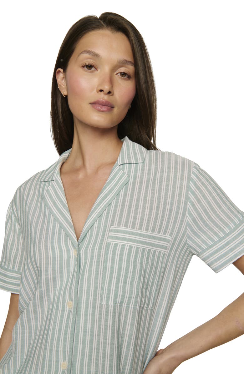 Eberjey Nautico Stripe Short Sleeve Shirt & Shorts Pajamas, Alternate, color, Regatta Stripe Seagr