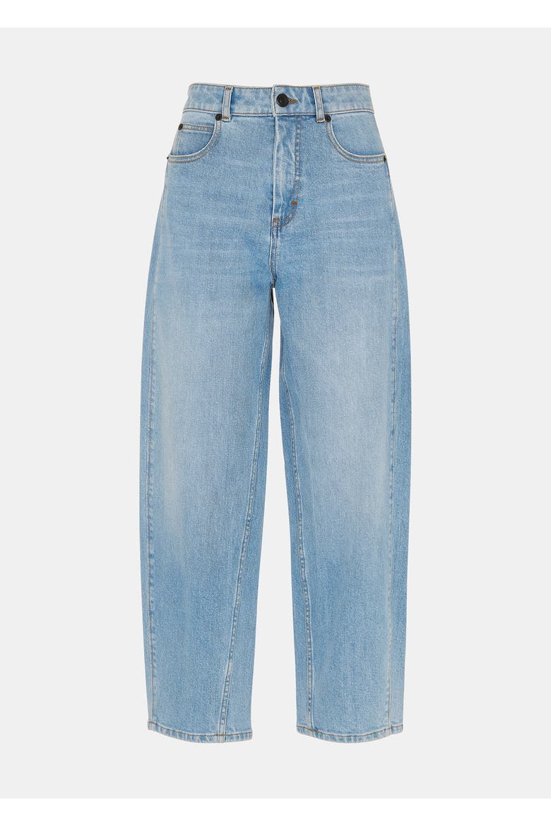 Stretch Barrel Leg Jean, Alternate, color, Light Wash