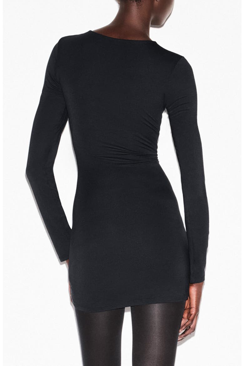 Smooth Layers Crewneck Long Sleeve Minidress, Alternate, color, OBSIDIAN