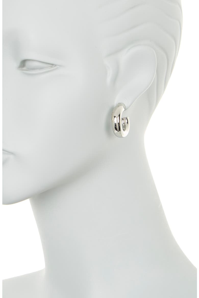 25mm Tube Hoop Earrings, Alternate, color, RHODIUM