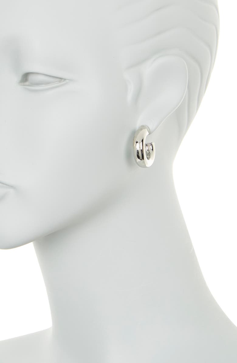 NORDSTROM RACK 25mm Tube Hoop Earrings, Alternate, color, Rhodium