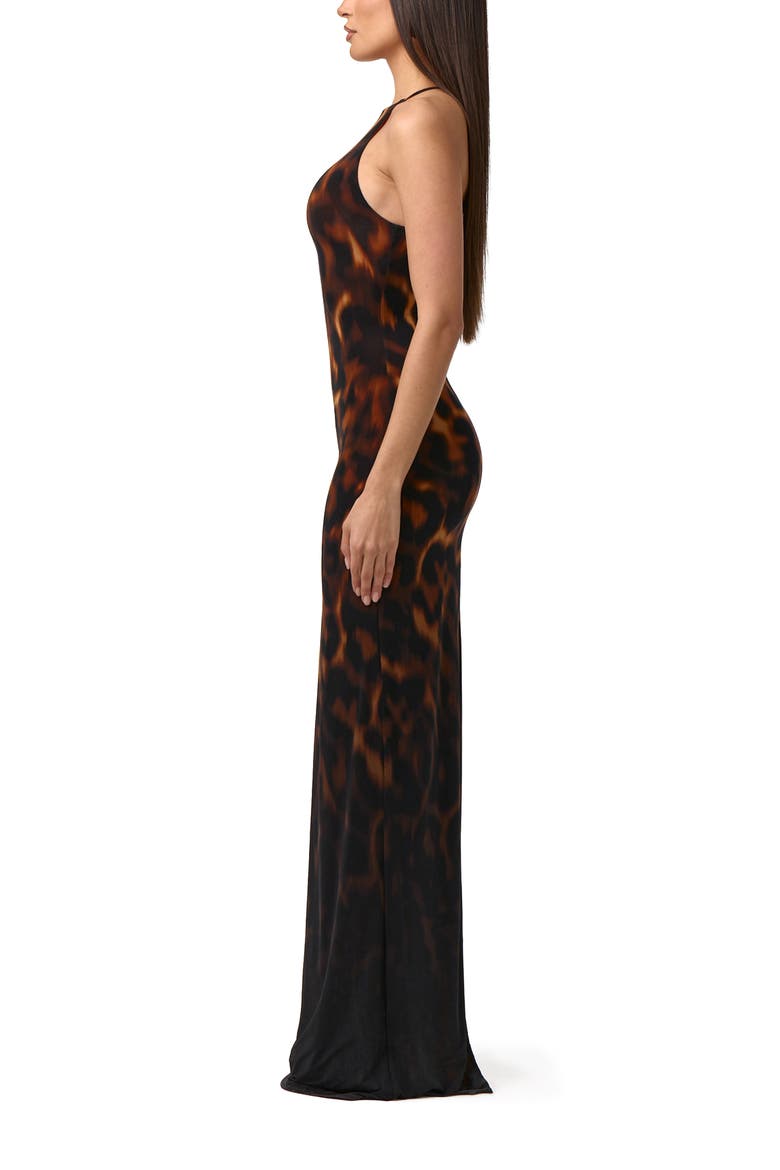 Tortoiseshell Print Maxi Dress, Alternate, color, TORTOISE