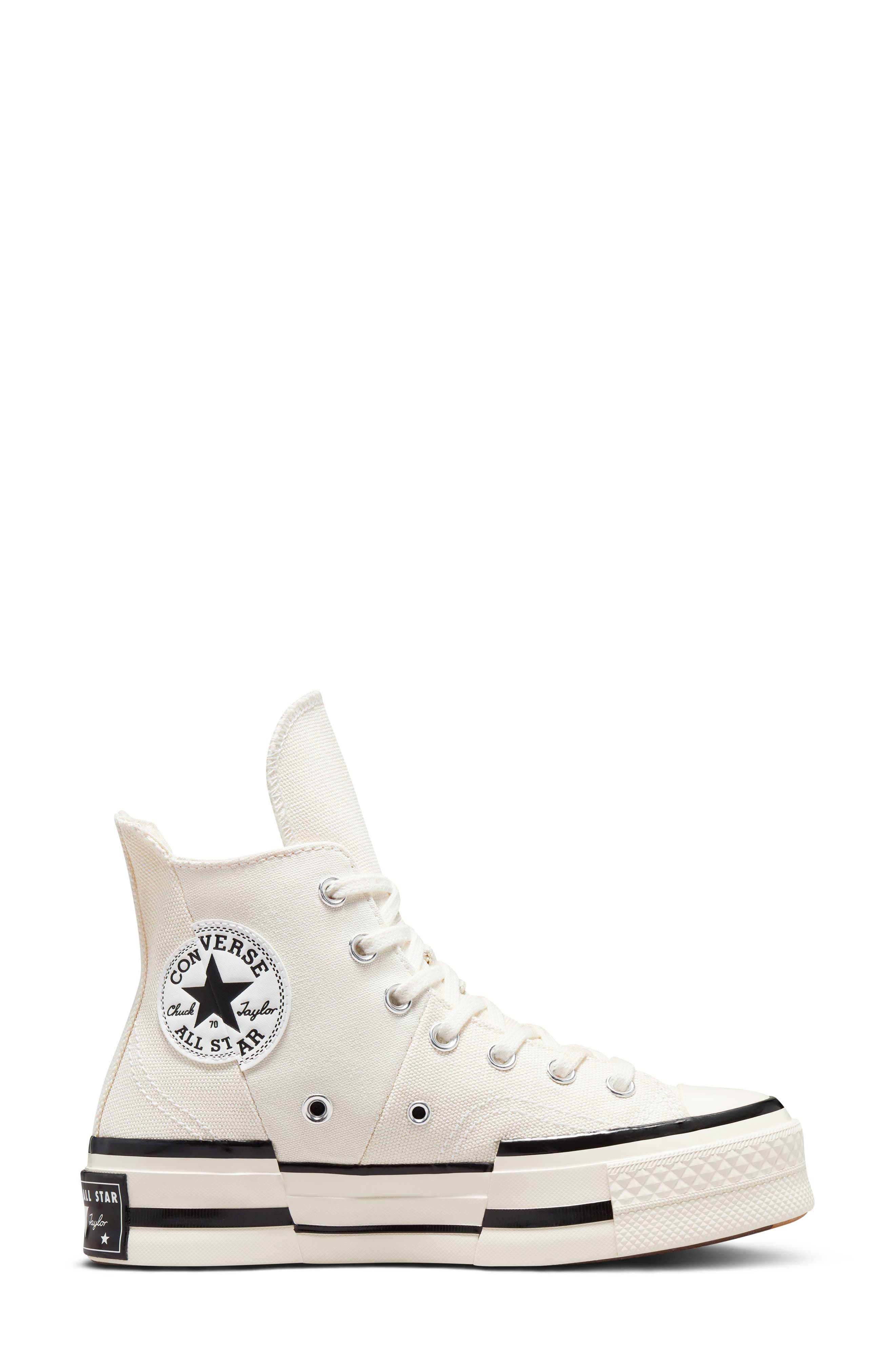 Converse Chuck Taylor<sup>®</sup> All Star<sup>®</sup> 70 Plus High Top Platform Sneaker, Alternate, color, Egret/ Black/ Egret