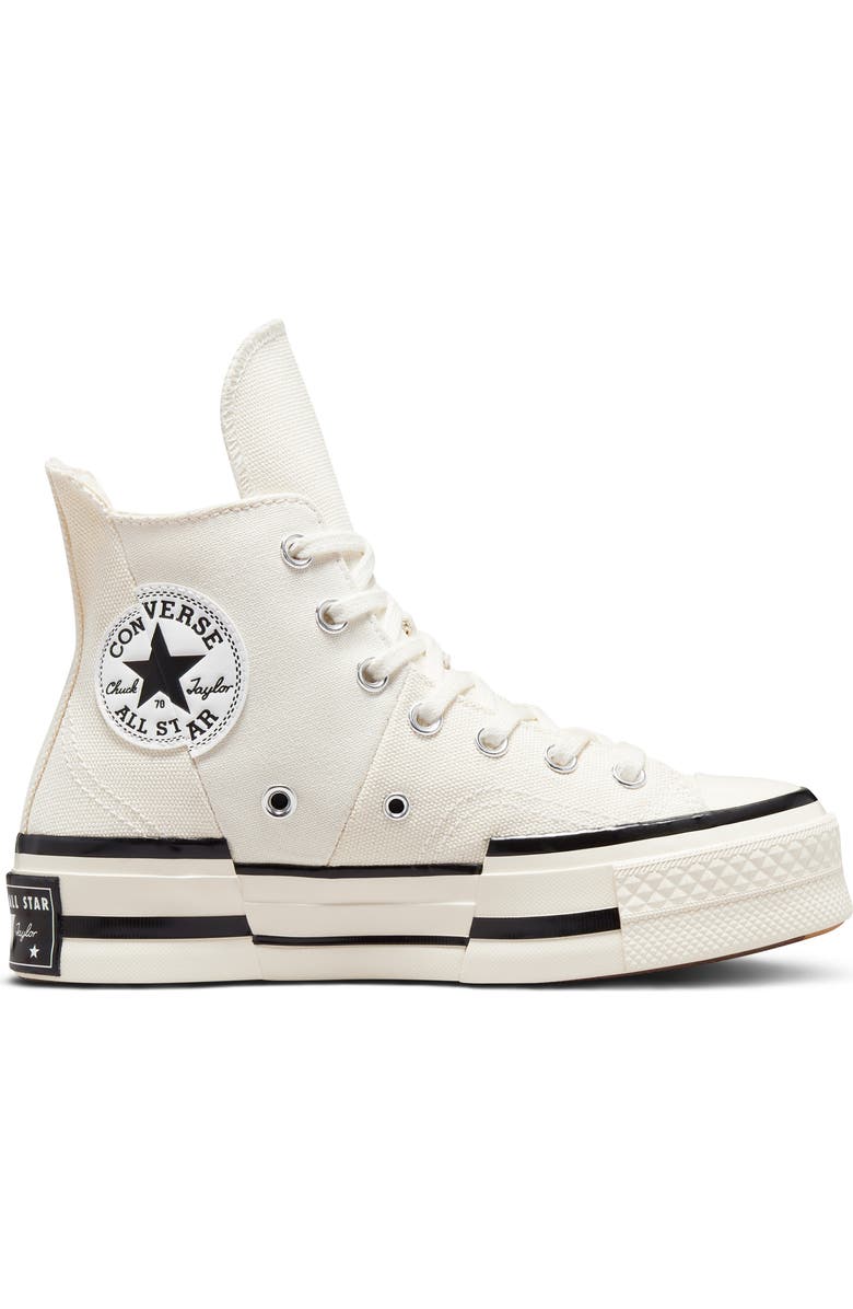 Converse Chuck Taylor<sup>®</sup> All Star<sup>®</sup> 70 Plus High Top Platform Sneaker, Alternate, color, Egret/ Black/ Egret