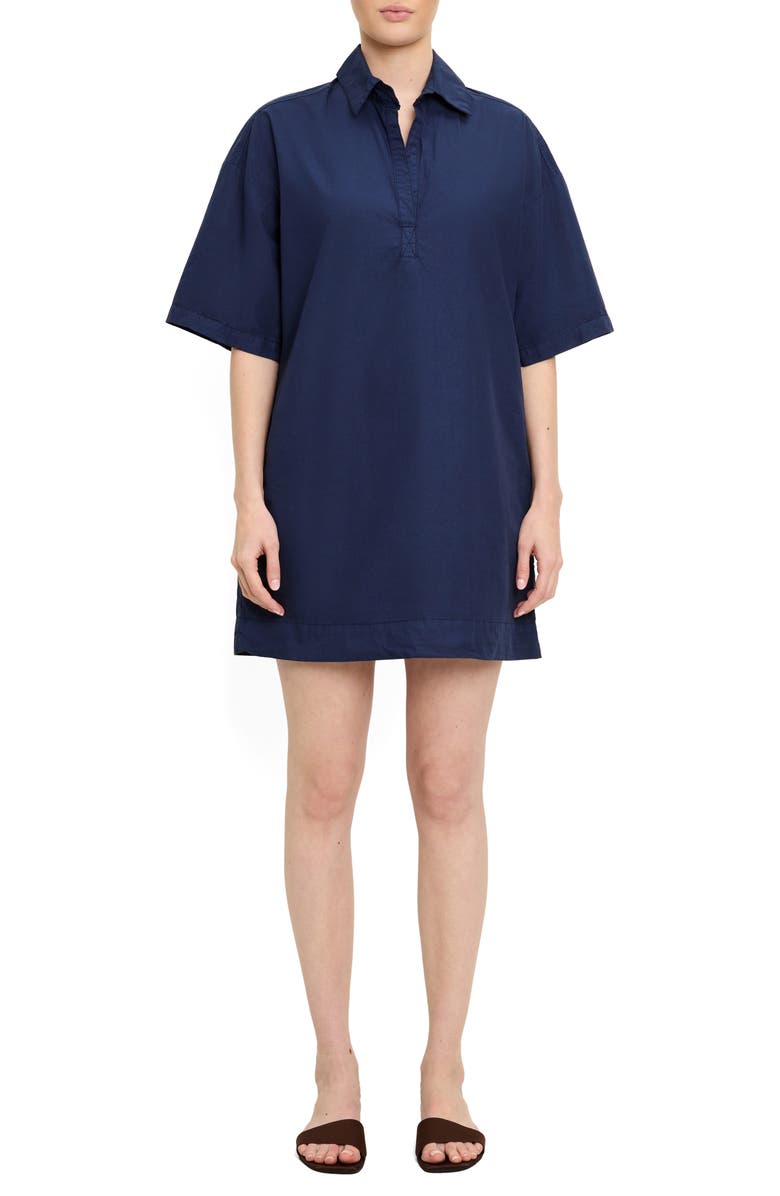Michael Stars Cotton Mini Shirtdress, Main, color, Nocturnal
