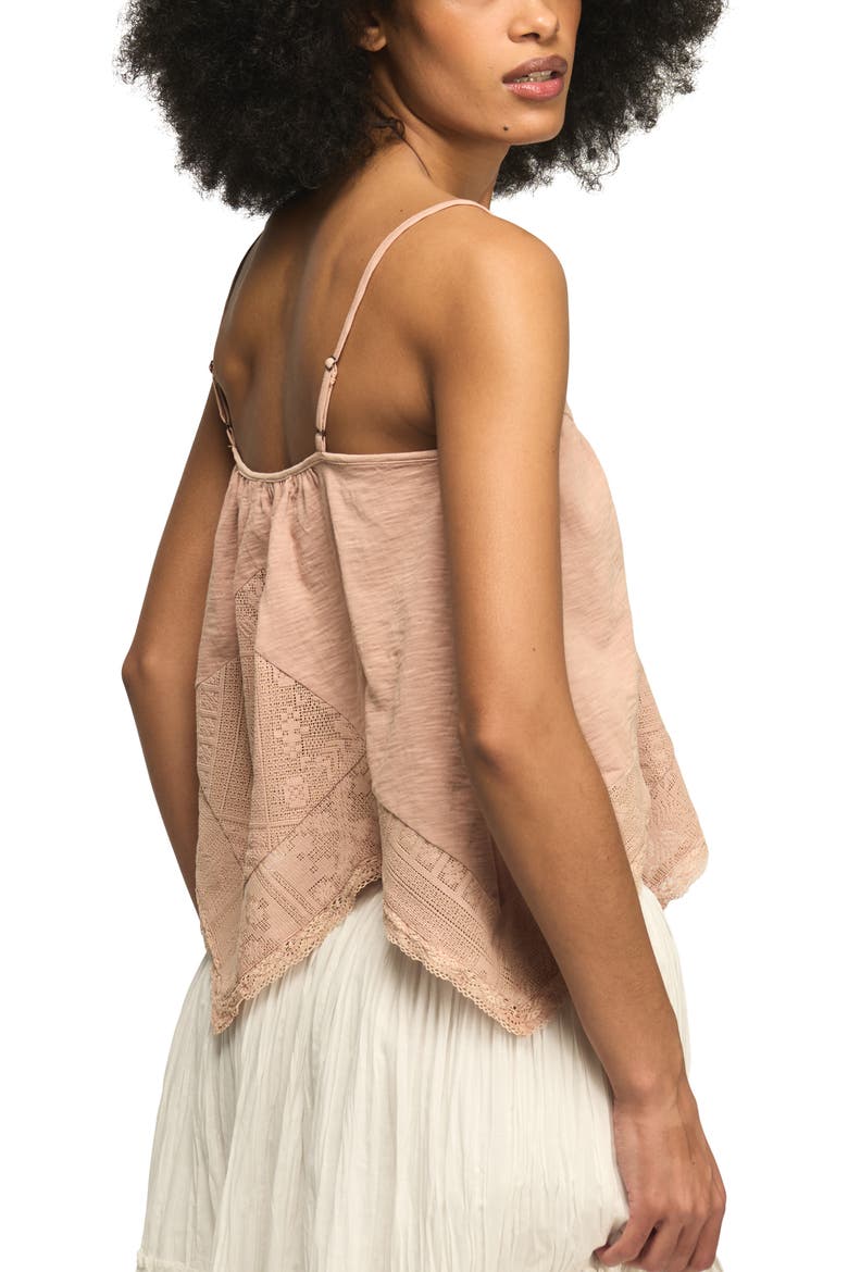 Lace Trim Handkerchief Hem Camisole, Alternate, color, MAHOGANY ROSE