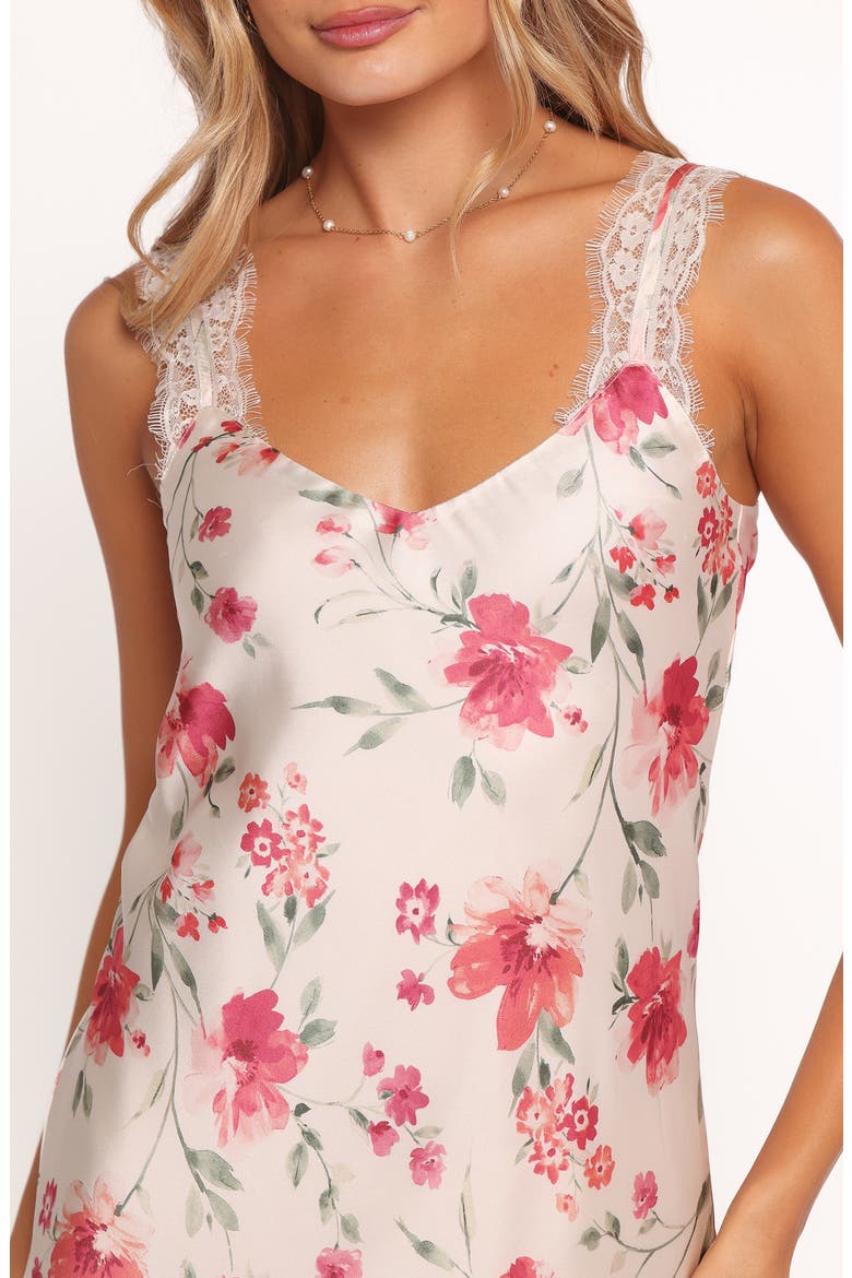 Bennett Floral Satin Slipdress, Alternate, color, CAMEO FLORAL