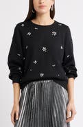 Caslon® Crystal Embellished Sweatshirt