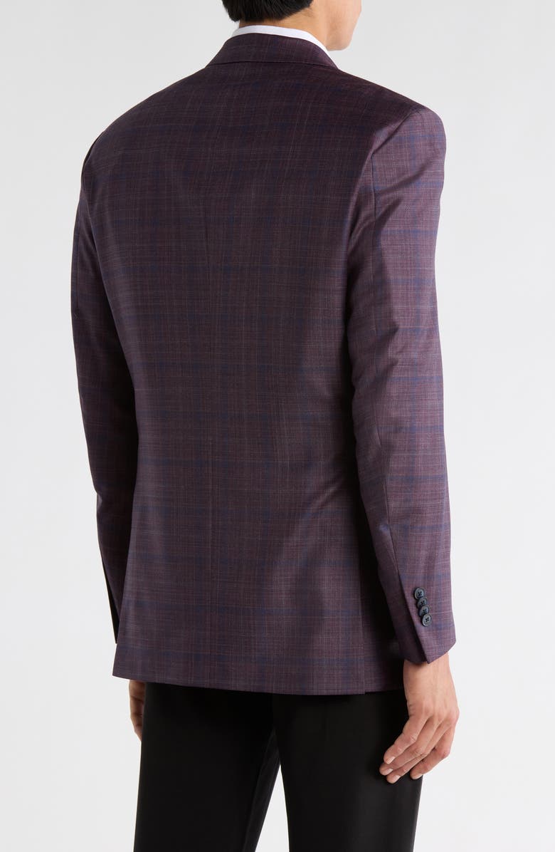Peter Millar Plaid Wool & Cashmere Blend Sport Coat, Alternate, color, Maroon / Dark Red