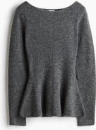 H&M Rib-knit Peplum Top