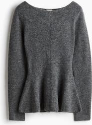 H&M Rib-knit Peplum Top