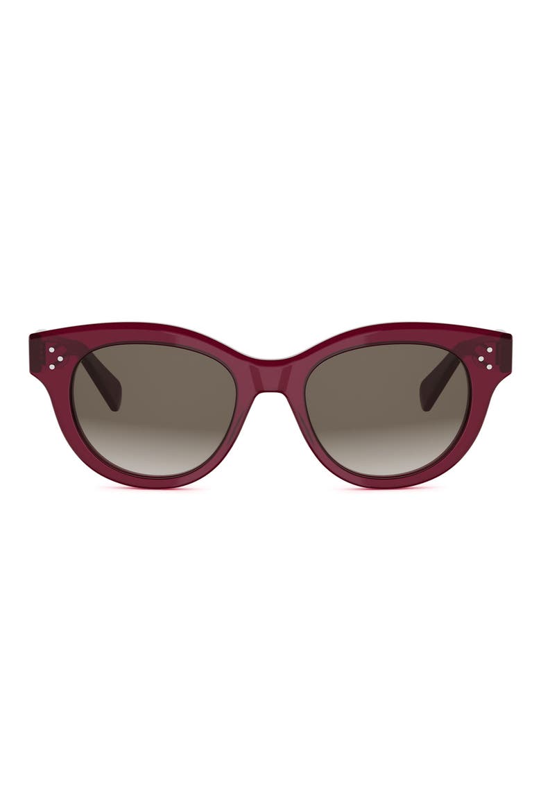 3 Dots 51mm Round Sunglasses, Main, color, SHINY BORDEAUX / BROWN