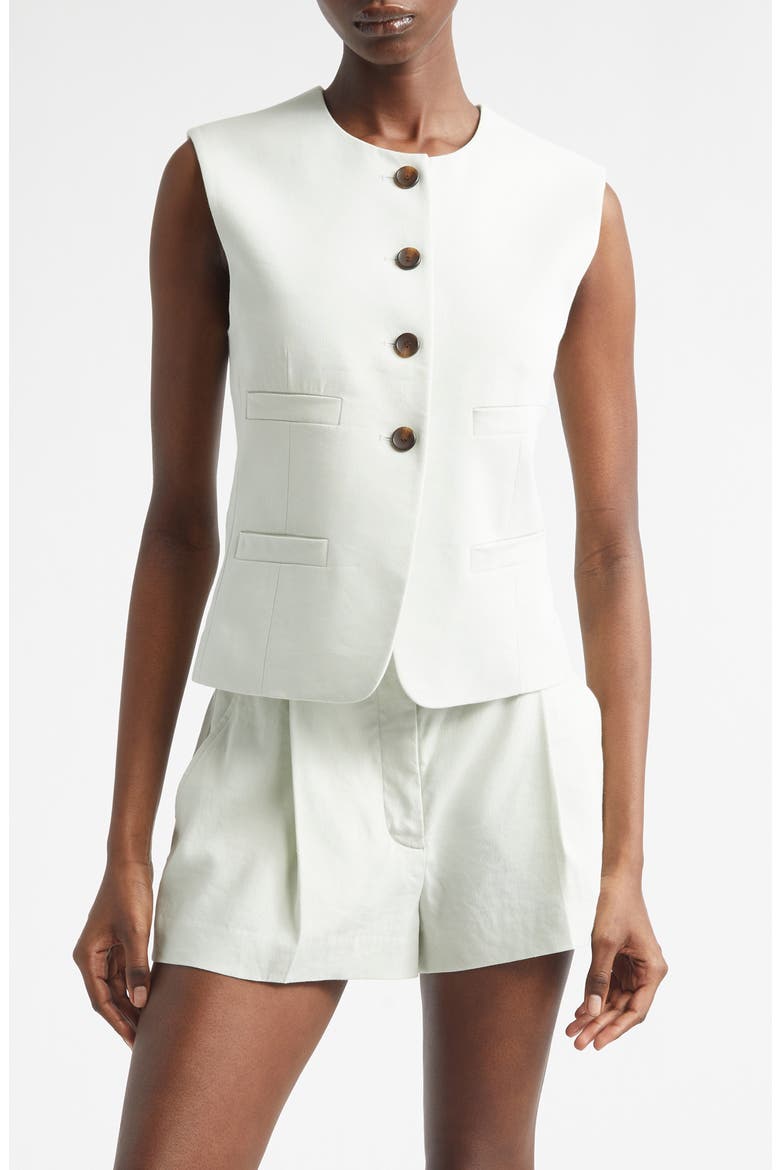 Georgie Linen Blend Vest, Main, color, PALE MINT
