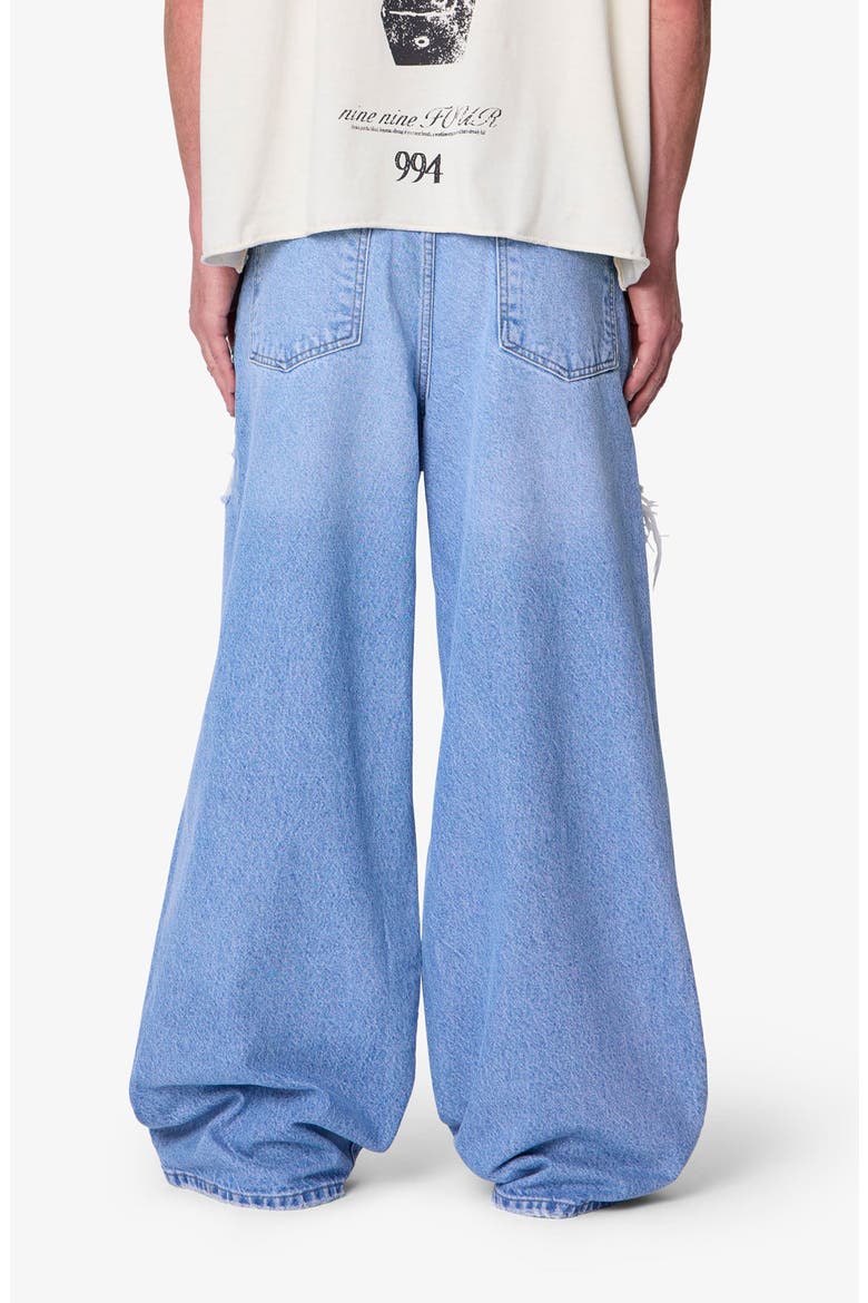 Thermal Patch Relaxed Wide Leg Ripped Jeans, Alternate, color, BLUE