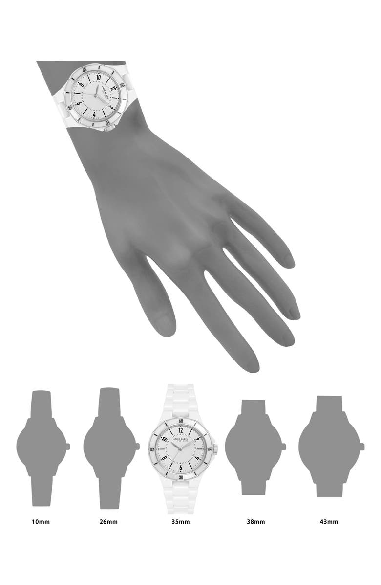 Anne Klein Two-Tone Bracelet Watch, 35mm, Alternate, color, White