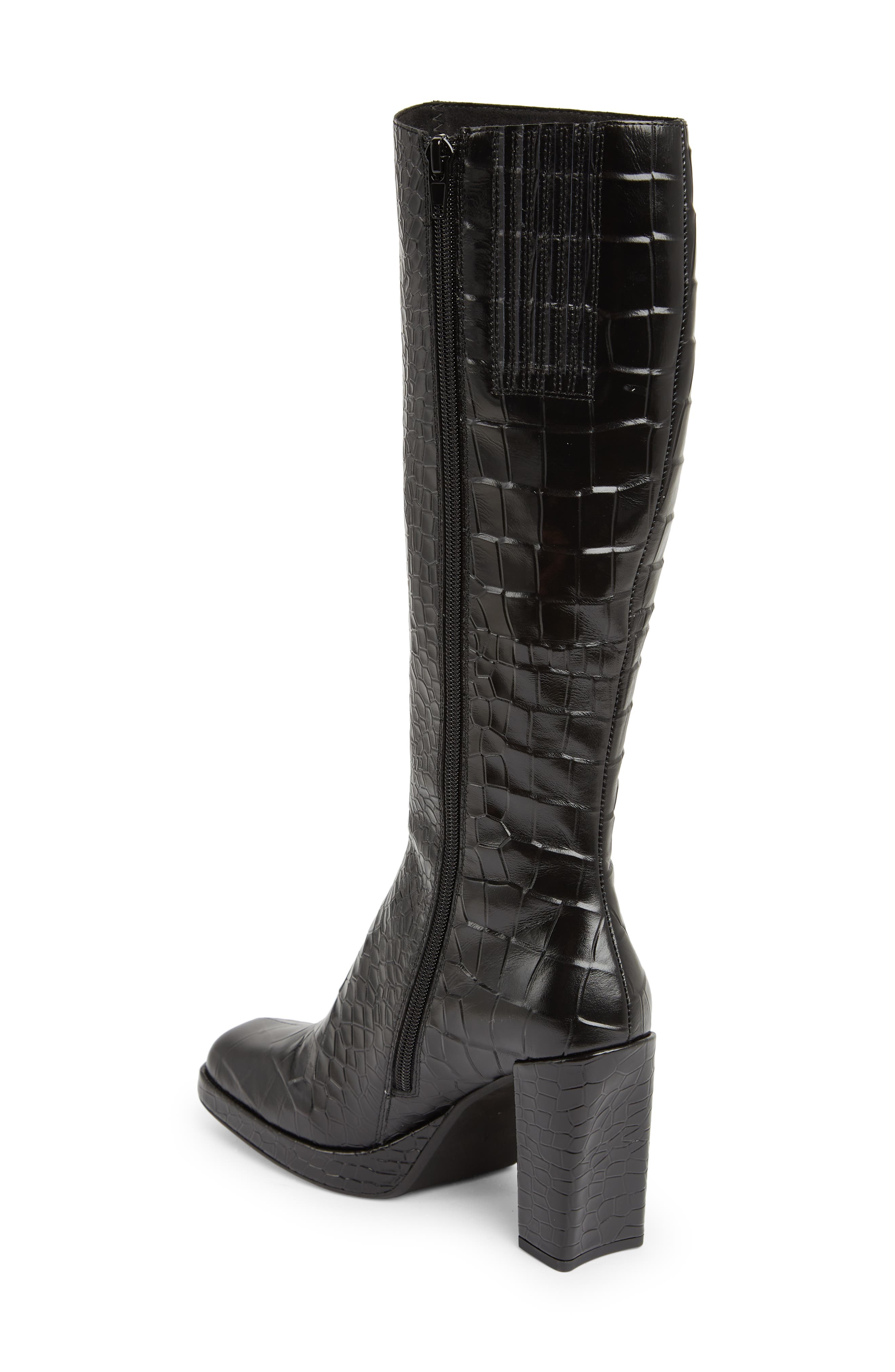Jeffrey Campbell Minim Croc Embossed Boot, Alternate, color, 