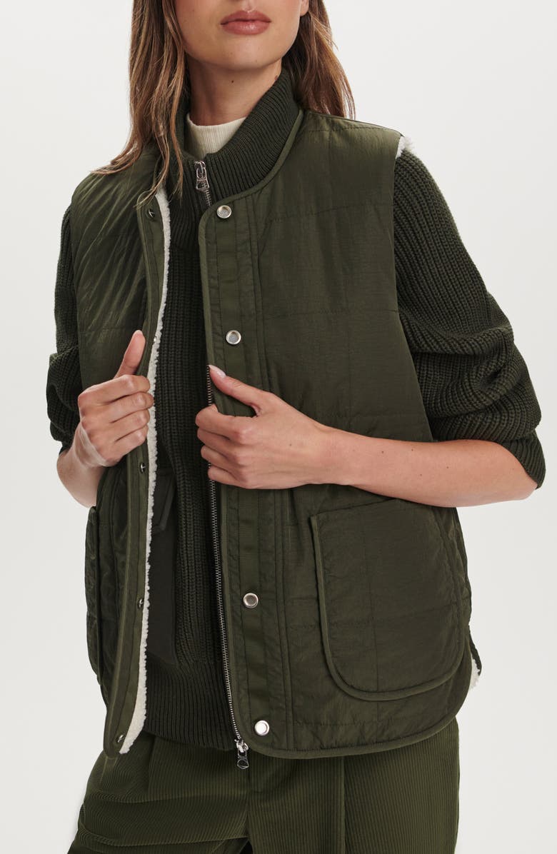 Varley Audrea Reversible Gilet, Alternate, color, Sand Shell / Forest