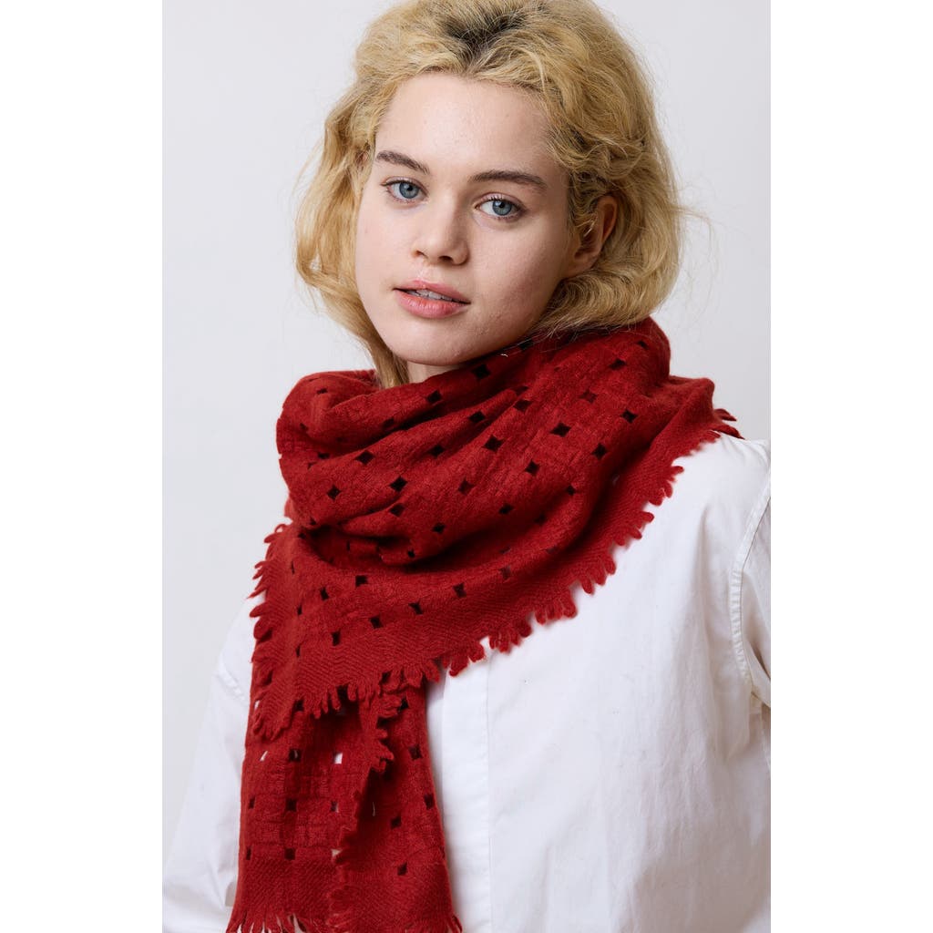 Lost Pattern Pixie Cashmere Scarf In Red