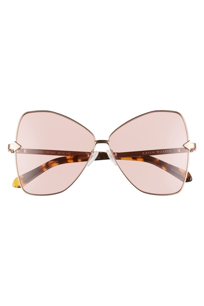 Queen 60mm Butterfly Sunglasses, Alternate, color, GOLD/ BLUSH