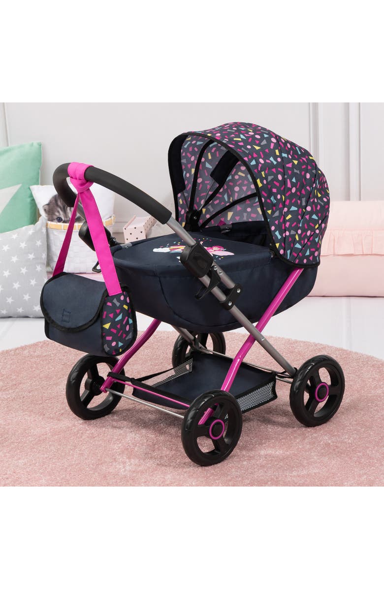 Bayer Design Pram Cosy Navy, Hot Pink, Fairy for Dolls Up to 18", Alternate, color, Multicolored