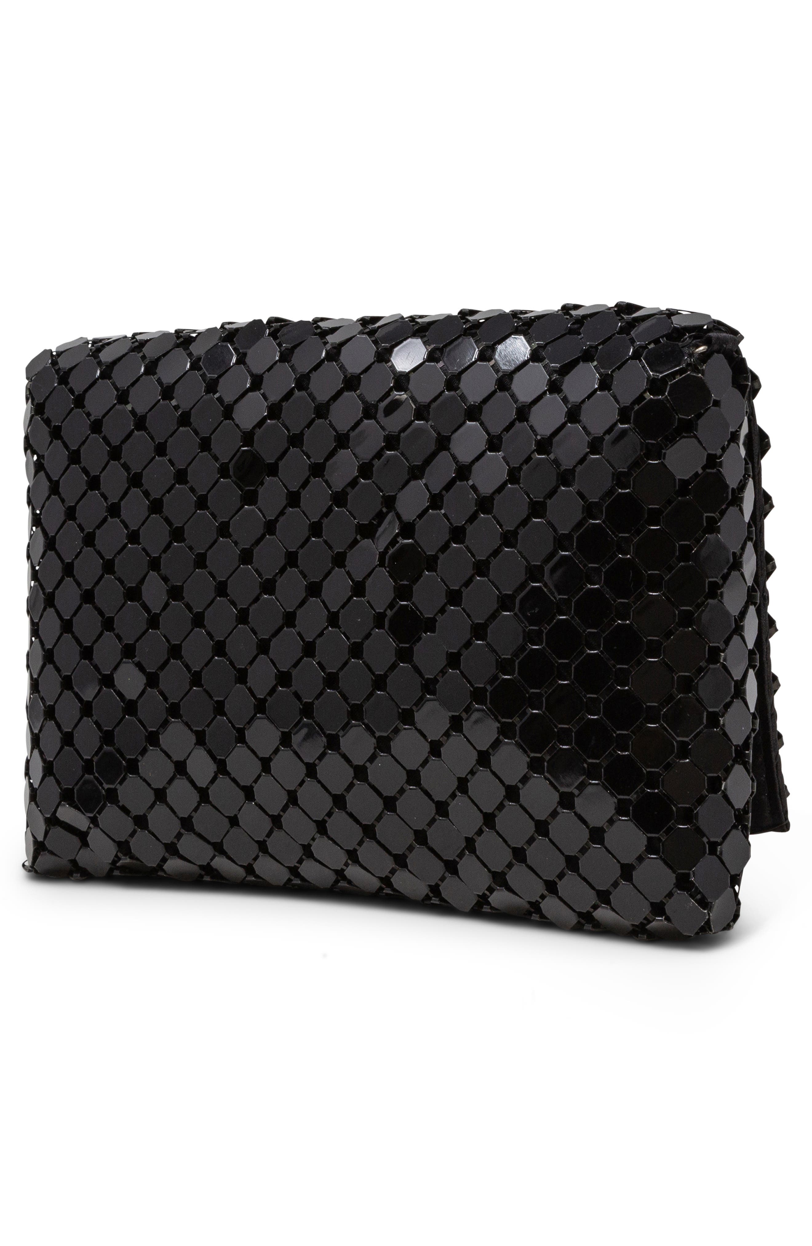 Jessica McClintock Gemma Crystal Embellished Metal Mesh Clutch, Alternate, color, 