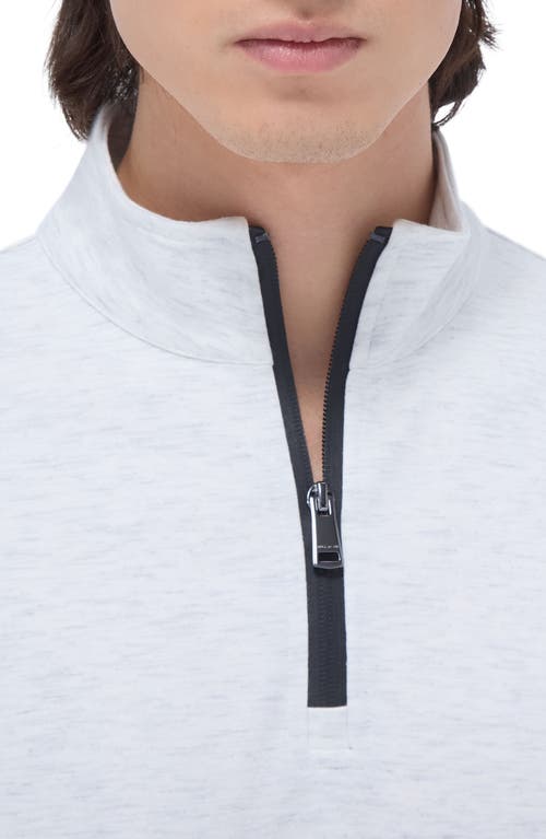 Bugatchi Quarter Zip Performance Pullover In Chalk