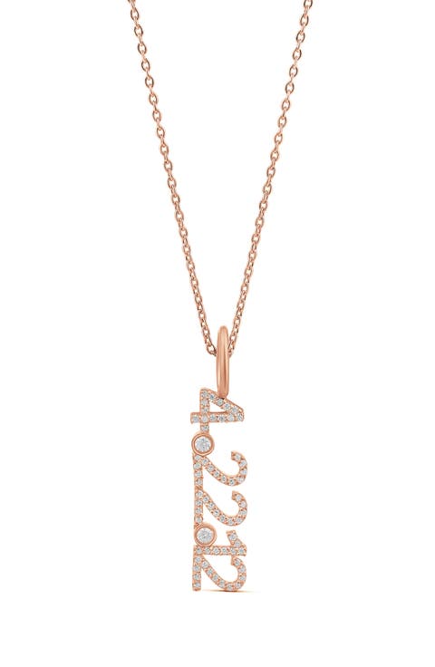 Pavé Cubic Zirconia Date Pendant Necklace