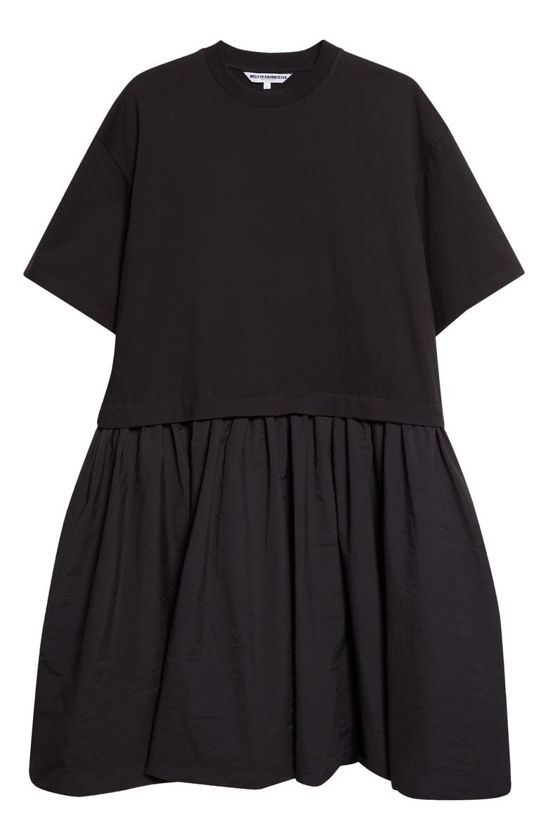 MELITTA BAUMEISTER Combo Jersey & Poplin T-Shirt Dress, Alternate, color, Black