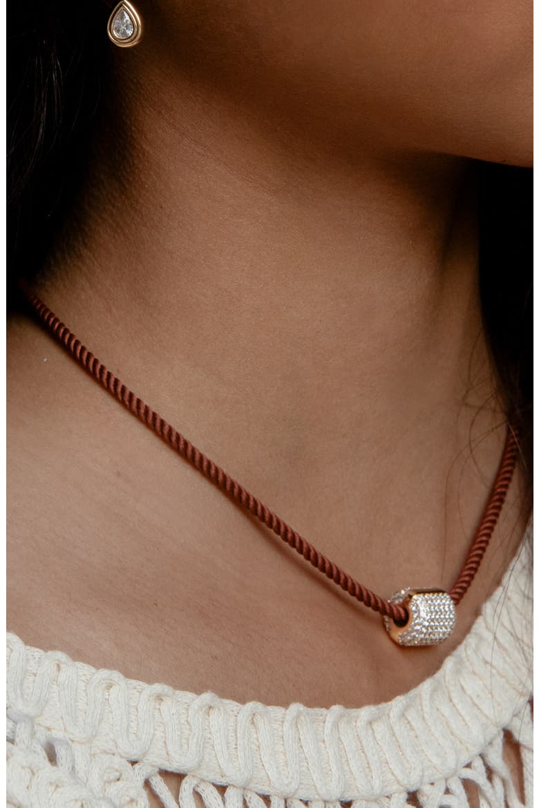 Coco Silk Cord Necklace, Alternate, color, SIENNA