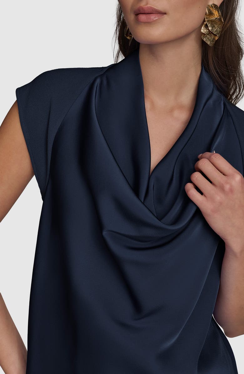 Donna Karan New York Cowl Neck Mixed Media Top, Alternate, color,