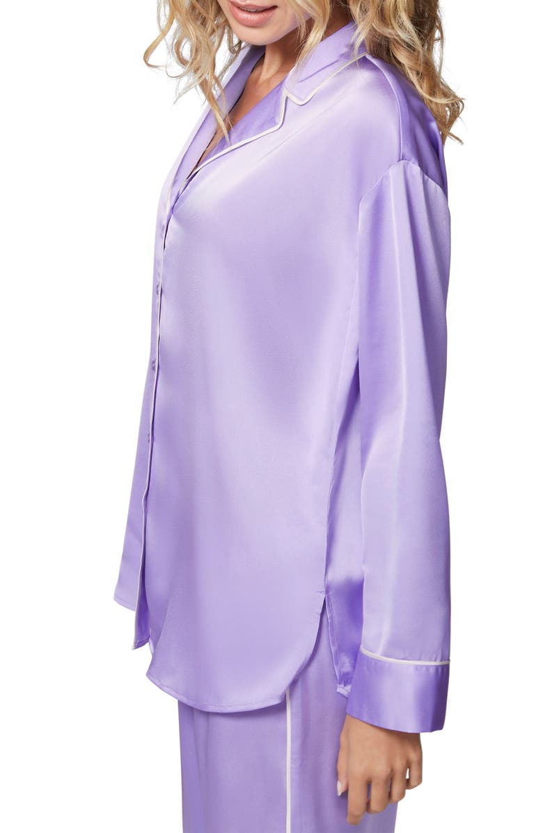 Florence by Mills Dream Satin Pajama Shirt, Alternate, color, Millie Lavender
