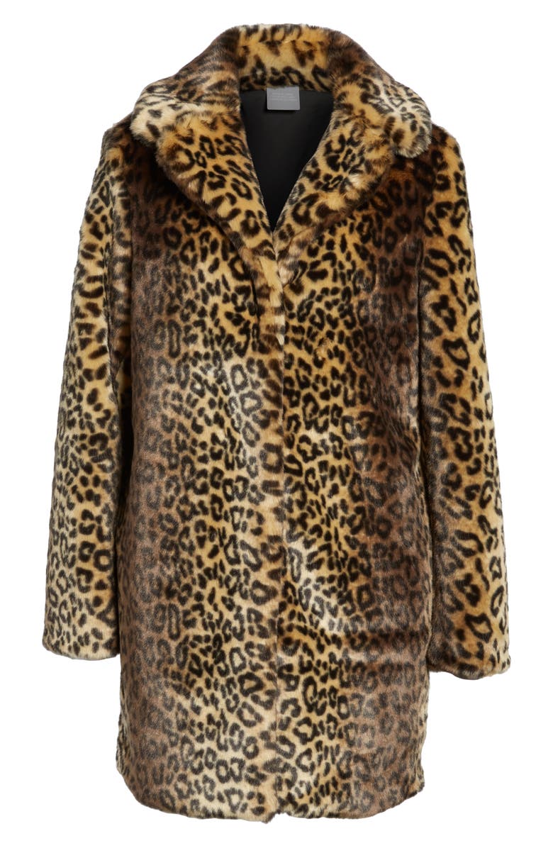 Laundry by Shelli Segal Reversible Cheetah Print Faux Fur Jacket, Alternate, color,