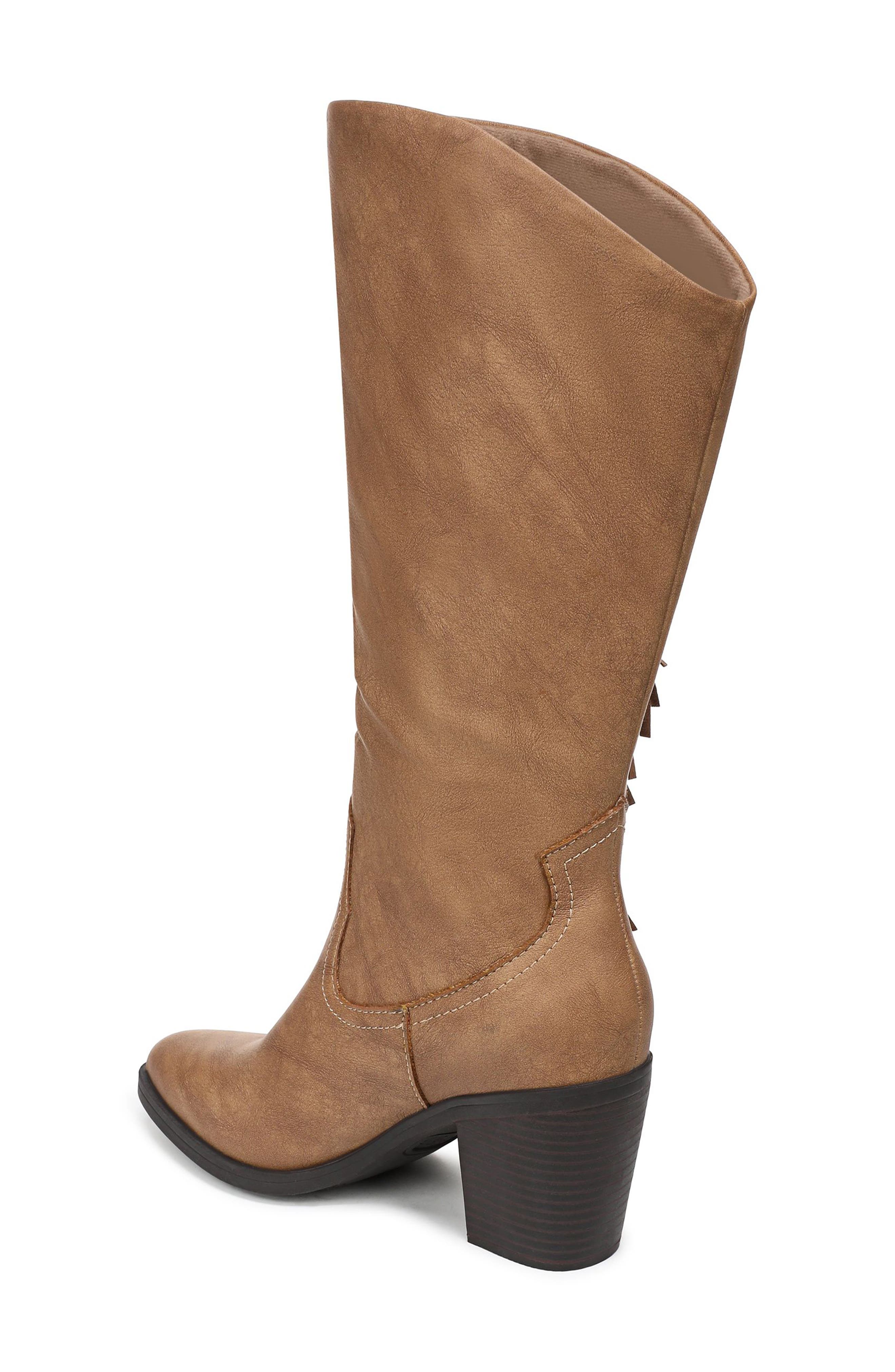 Criss 2 Fringe Knee High Boot, Alternate, color, TAN FAUX NUBUCK