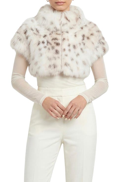 Fur-Free Lynx Belly (Faux Fur) Bolero, Short Sleeves