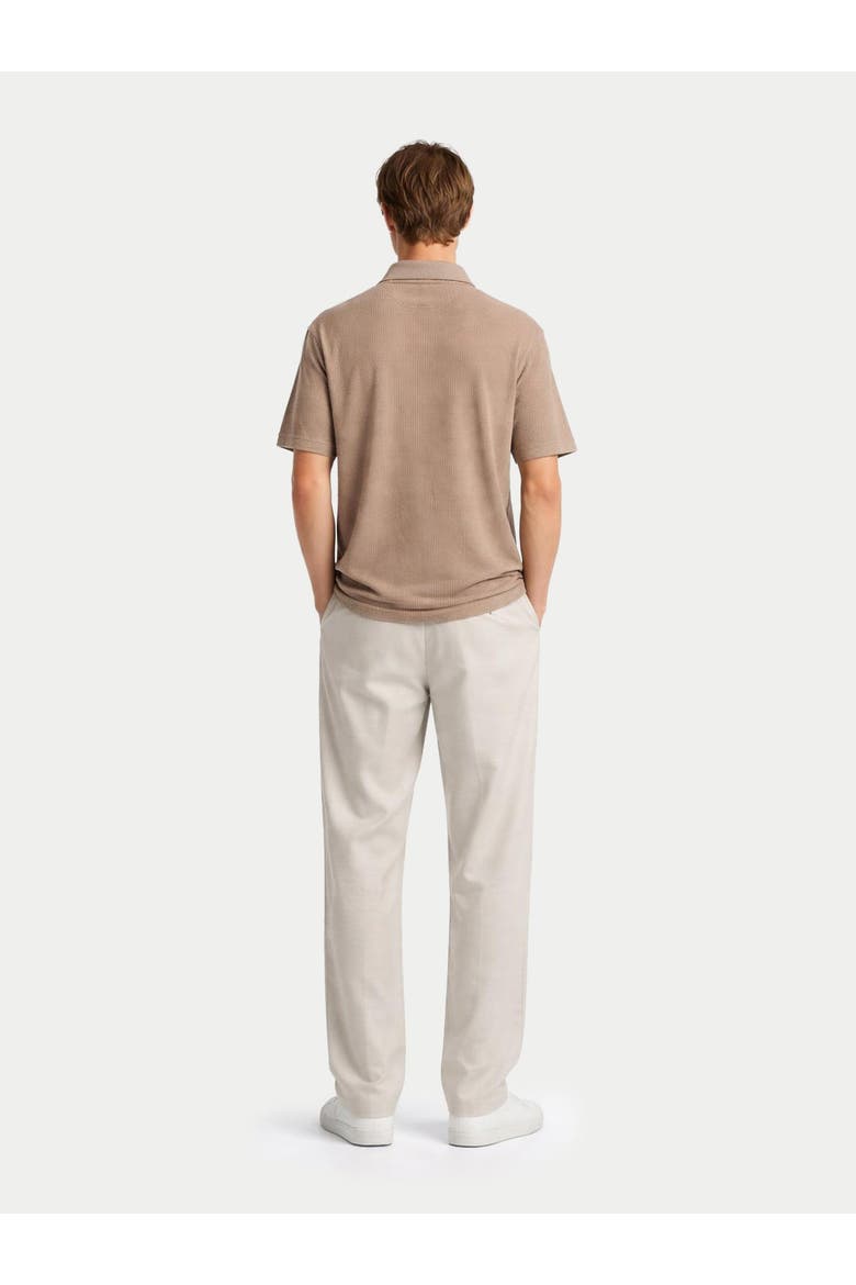 Men's Cotton Silk Cashmere Blend Polo Shirt, Alternate, color, timber wolf