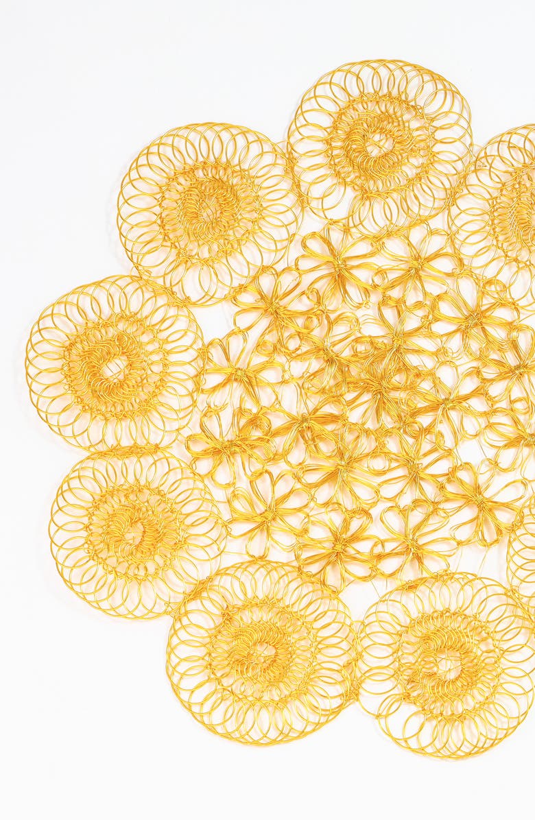 Tiramisu Golden Orbit Metal Placemat, Alternate, color, Gold