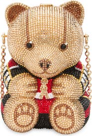JUDITH LEIBER COUTURE Teddy Bear Albert Crystal Embellished Novelty Clutch