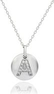 SUZY LEVIAN Cubic Zirconia Initial Disc Pendant Necklace