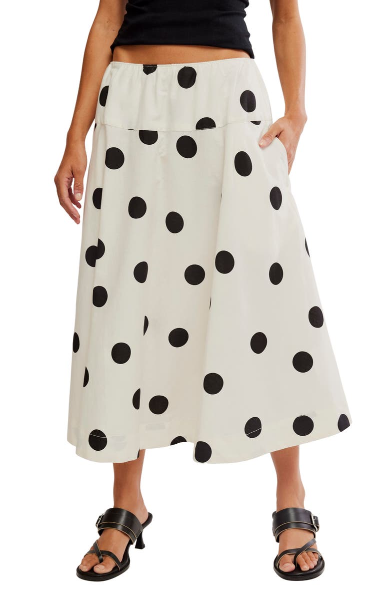 Free People Betty Drop Waist Maxi Skirt, Main, color, Clean Ivory Combo