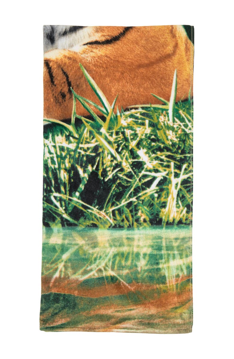 APOLLO TOWELS Tiger Resting Beach Towel 30" X 60", Alternate, color, Multi