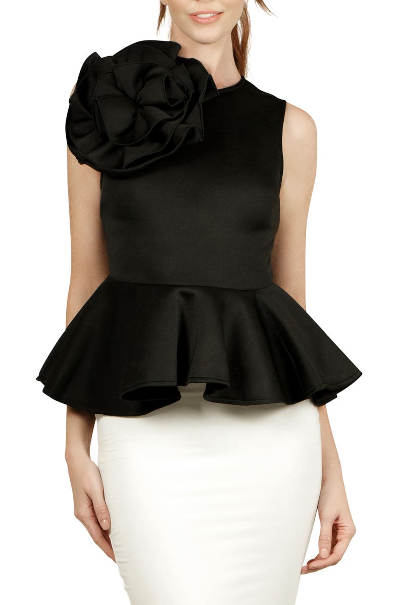 NIKKI LUND Corsage Sleeveless Peplum Top, Main, color,