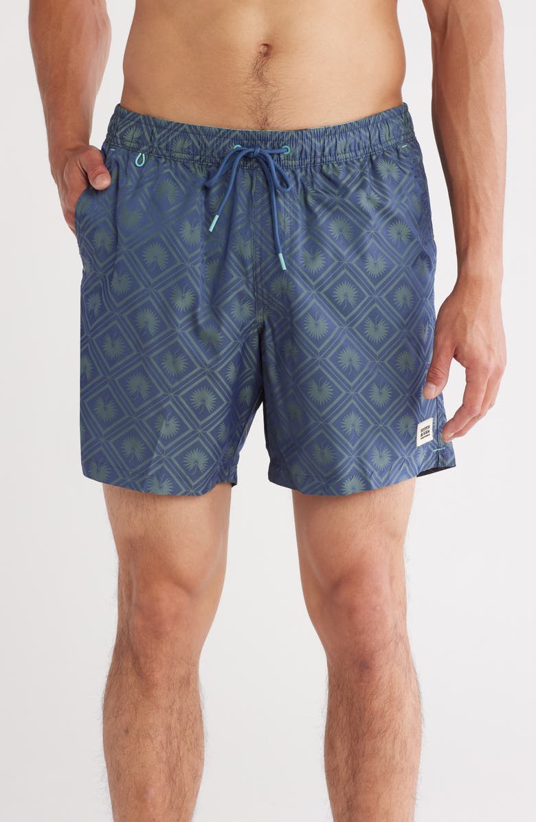 Scotch & Soda Diamond Swim Trunks, Main, color, Sargasso Sea