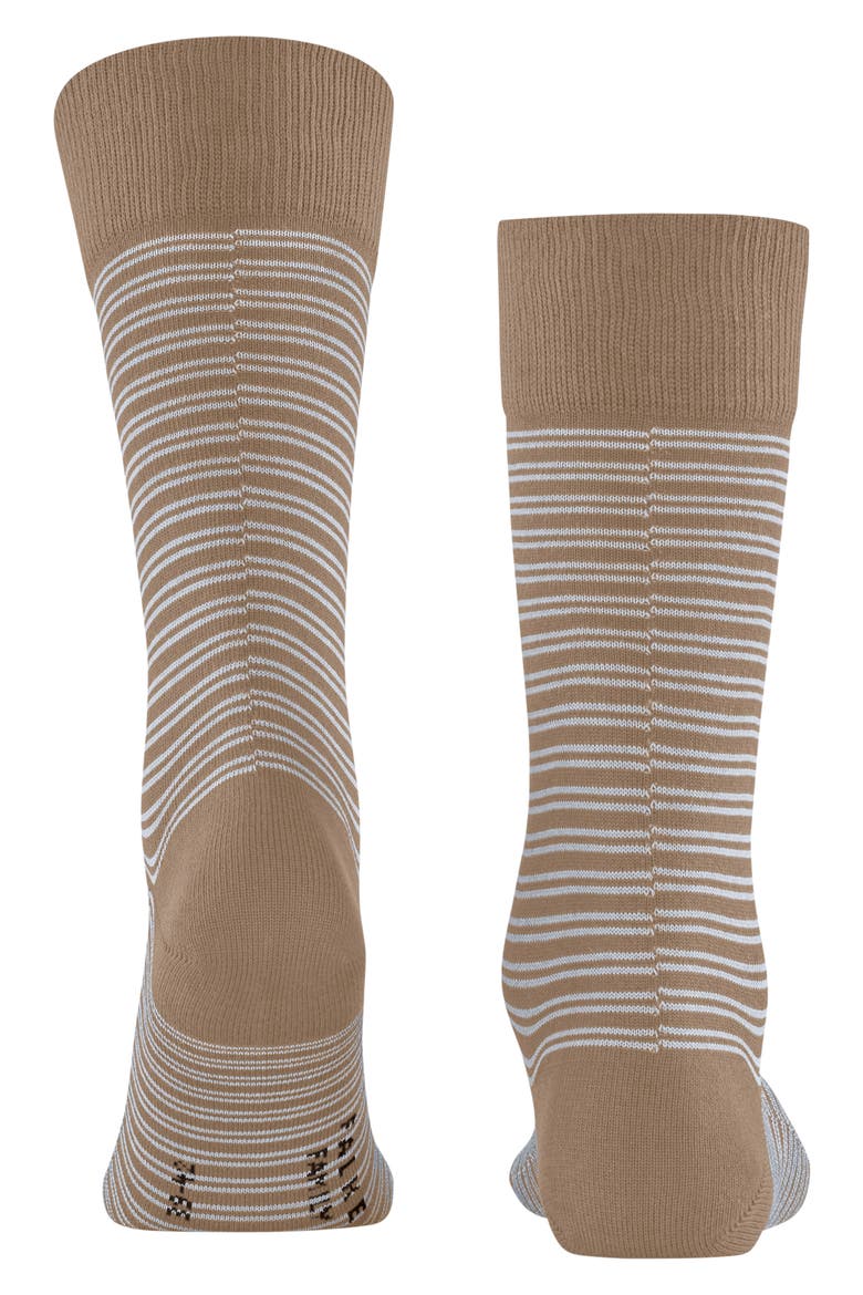 Family Stripe Cotton Blend Dress Socks, Alternate, color, CAMEL