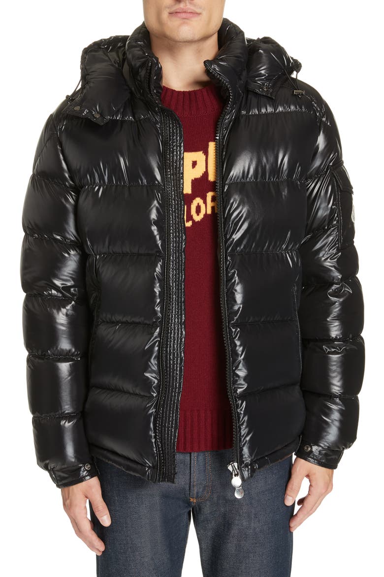 Maya Laque Quilted Down Jacket, Alternate, color, BLACK