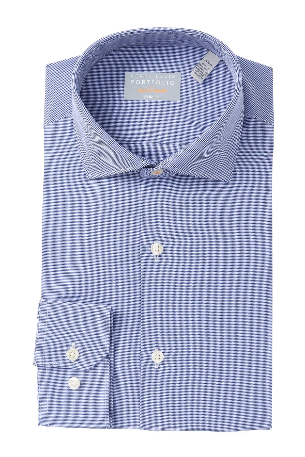 Perry Ellis Micro Houndstooth Slim Fit Dress Shirt (Men) | Nordstromrack