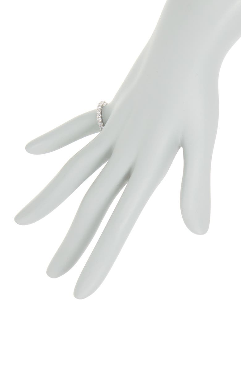 SUZY LEVIAN Sterling Silver CZ Round Cut Eternity Band Ring, Alternate, color, White