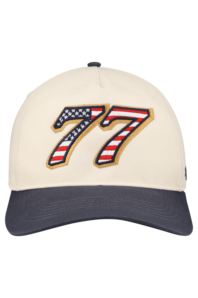 Men's '47 Cream Carson Hocevar Flag Fill Two-Tone Hitch Adjustable Hat, Alternate, color, Cream