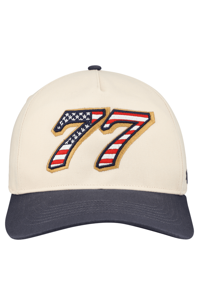 '47 Men's '47 Cream Carson Hocevar Flag Fill Two-Tone Hitch Adjustable Hat, Alternate, color, Cream