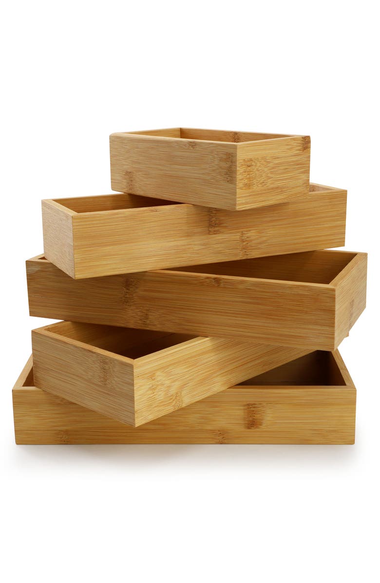 Megachef Wood Storage and Organization Trays, Alternate, color, Bamboo
