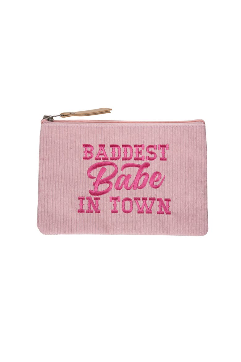 Baddest Babe In Town Corduroy Bag Polyester Pink, Main, color, Pink